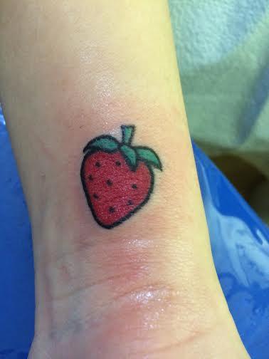 Tattoos - tiny strawberry tattoo - 99442